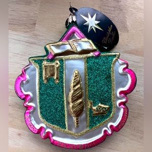 Christopher Radko Delta Zeta Crest Ornament